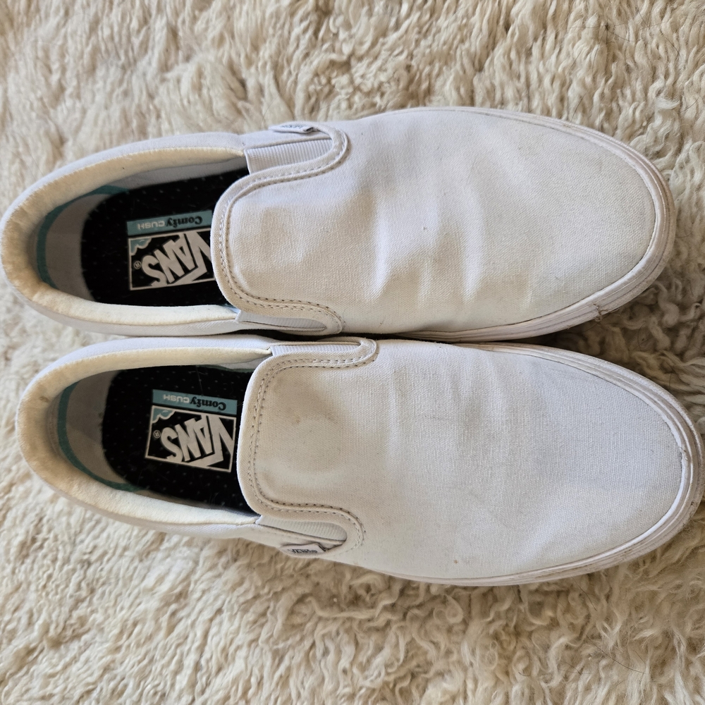 Vans White Slip-On Shoes